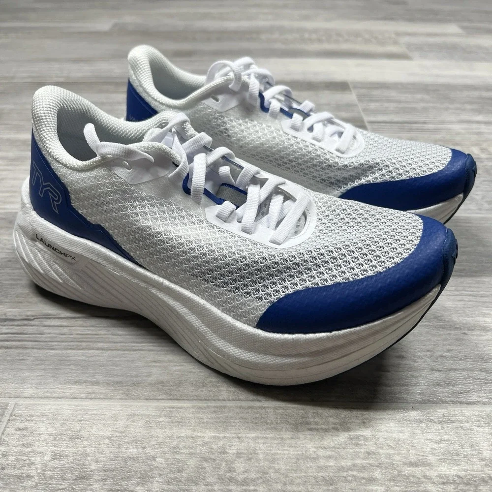 TYR‎ Valkyrie Speedworks M 6.5 / W 8 Running Race Training Shoes White Blue